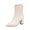 Beige Boots, variant on HAPIMO Women Ankle Boots Pointed Toe Chunky Block Heel V‑shaped Top Opening Zipper Faux Leather For Dating Dinner And Daily City Outings Beige 35