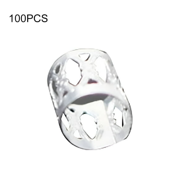 VANIDO 100 PCS Aluminum Dreadlock Hair Jewelry for Women Braids Gold Hair Accessories Silver Hair Rings Adjustable Cuffs Braiding Hair Decoration Clips