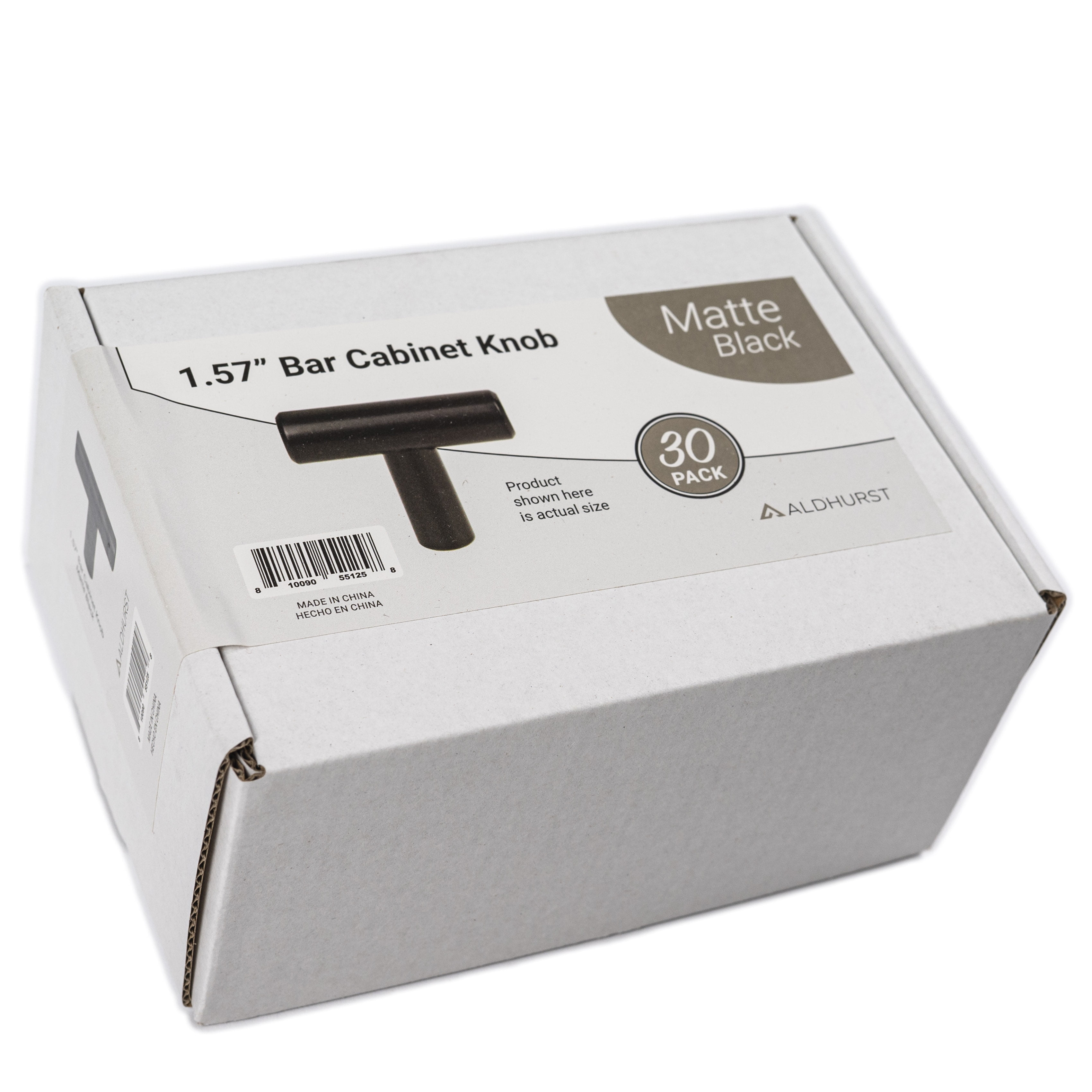 Aldhurst 30 Pack 1.5 inch Cabinet T-Knob Matte Black Stainless Steel (0.04lb)