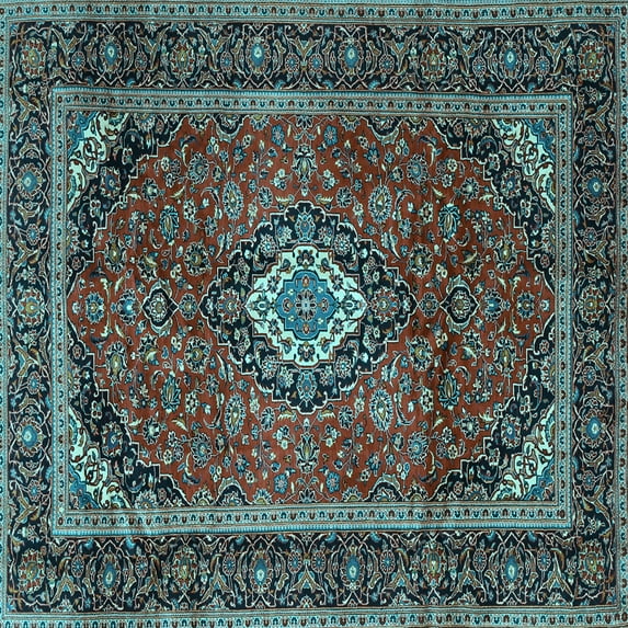 Ahgly Company Indoor Square Persian Light Blue Traditional Area Rugs, 8' Square