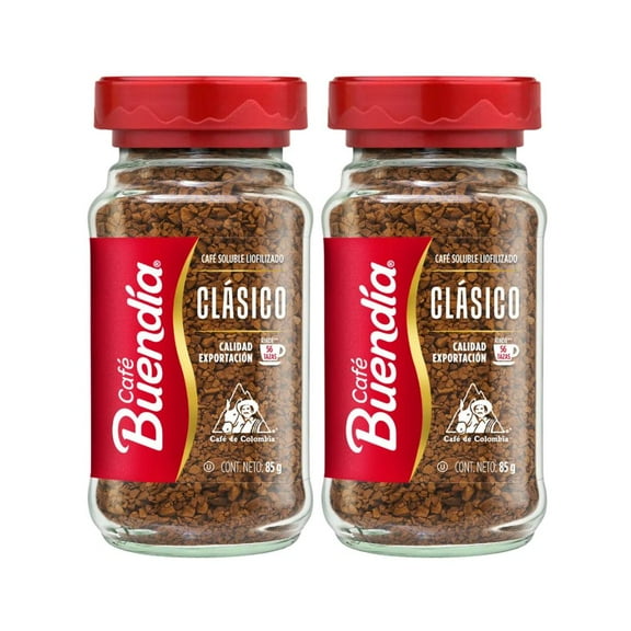 Buendia Instant Coffee Classic Coffee (2 pack) 100% Colombian Coffee- Café 2.9 oz - Cafe Instantaneo clasico Cafe Colombiano Colombian Coffee