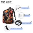 thumbnail image 3 of Disketp Colorful Flower German Shepherd Mochila de Lona Estampada, Mochila Escolar de Viaje Ligera para Estudiantes y Portátil-Small, 3 of 5