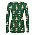 thumbnail image 6 of Womens Graphic Christmas Tops Round Neck Slim Fit Long Sleeve Shirts Ribbed Knit T Shirts Fall Winter Clothes, 6 of 6