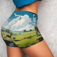 thumbnail image 4 of Fotbe Countryside Farm Cow Seamless Shorts, Womens Workout Shorts High Waist Stretch Booty Short for Gym/Yoga/Running/Biking-X-Large, 4 of 9
