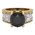 thumbnail image 4 of Black Diamond Engagement Ring for Women 8.00 mm 5.35 carat Past Present Future Style 14K Gold (G,SI), 4 of 5