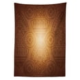 thumbnail image 3 of Ambesonne Tan Tablecloth Rectangular Table Cover, Art Animals Flowers, 60"x90", Brown Tan Yellow, 3 of 4