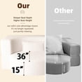 thumbnail image 4 of 78" Convertible Folding Sofa Bed, Queen Sleeper Sofa with Pillow, Modern Teddy Fabric Floor & Futon Loveseat Couch, Foam Folding Mattress Sleeper for Living Room, Guest Use, Office, Apartment, Beige, 4 of 9