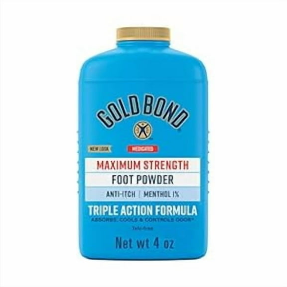 Gold Bond Maximum Strength Medicated Foot Powder Triple Action Relief 4 oz 2 Pack