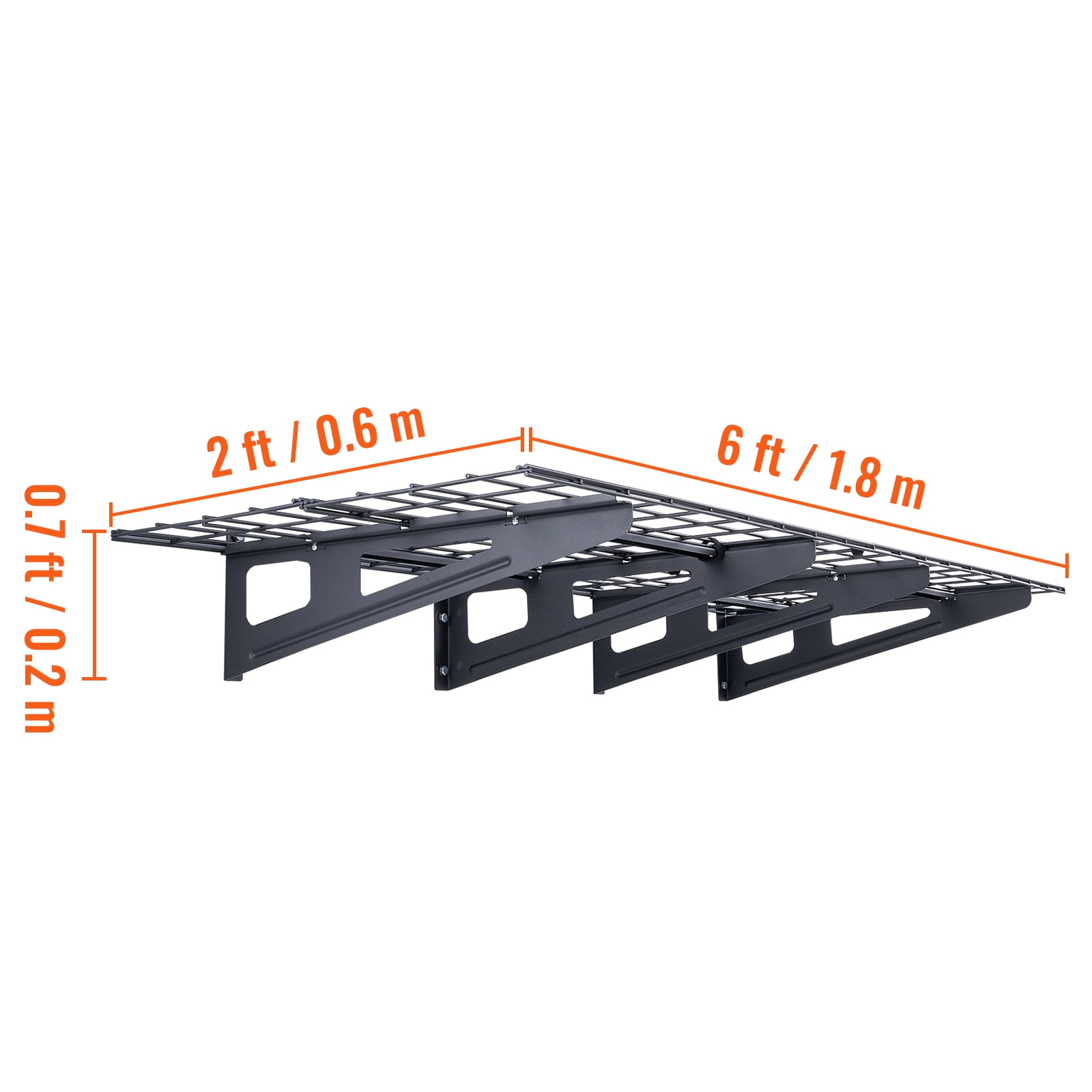 VEVOR Garage Storage Shelving, 2 Pack, 6 x 2 ft Heavy Duty Garage Shelves Wall Mounted, 1000 lbs Load Capacity(Total) Garage Storage Rack Floating Shelves, Suitable for Shop, Shed, Garage Storage