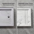 thumbnail image 6 of MORVANO 60"W x 32"D Rectangle Shower Base, Marble-Look Acrylic with Anti-Slip Texture, 6 of 11