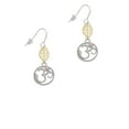 thumbnail image 2 of Delight Jewelry Silvertone Om in Circle with Pink Crystal Goldtone Leaf French Earrings, 2 of 4
