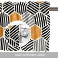thumbnail image 6 of Orange Hexagonal Valance Curtain for Windows Black Gray Striped Modern Abstract Rod Pocket Curtain Valances Short Window Treatments Panels for Kitchen Bathroom Laundry Room Basement 42 x 18 Inch, 6 of 9
