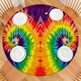 thumbnail image 2 of Colorful Tie Dye Pattern Round Fitted Tablecloth with Elastic Edge,Dining Table Cover Waterproof,Outdoor Round Tablecloth for Camping,Dining,Indoor and Outdoor, 2 of 7