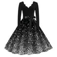 thumbnail image 4 of Vestidos de Lino Para Mujer Vestido Para Mujer Moda Manga Larga Cuello En V Fiesta de Noche de Navidad Fiesta de Graduación Vestido de Playa, 4 of 4
