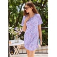 thumbnail image 3 of Ekouaer Nightgowns for Women 3 Pack Sleep Shirts Short Sleeve Nightshirt Pullover Nightdress Soft Sleepwear, 3 of 6