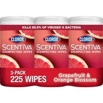 Clorox Scentiva Bleach Free Cleaning Wipes, Grapefruit & Orange Blossom, 225 Count, 3 Pack
