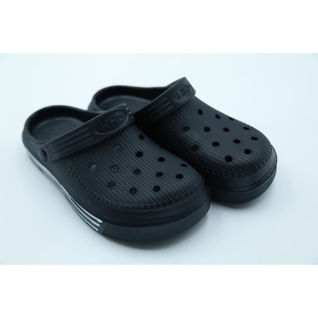 JUELICH Zuecos Hombre Hombre Verano–Calzado Ligero EVA y Transpirable, Zuecos para Hombre, Chanclas Cómodas con Correa Antideslizante para Playa, Jardín, Ducha–Tallas 28cm, Negro