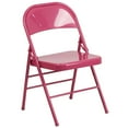 thumbnail image 1 of HERCULES COLORBURST Series Shockingly Fuchsia Triple Braced & Double-Hinged Metal Folding Chair, 1 of 9
