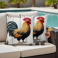 thumbnail image 4 of Vintage Rooster Outdoor Waterproof Pillow Covers, Watercolor Retro Farmhouse Rooster Decorative Square Throw Pillowcase Sofa Cushion Sham for Patio/Couch/Chair, 26"x26" 2 Pack, 4 of 8