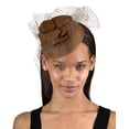 thumbnail image 1 of C.C Women's Elegant Cocktail Fashion Mesh Sinamay Fascinator Headband, 28001 Pecan, 1 of 3