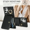 thumbnail image 3 of Allytechgroup Wallet Case for Samsung Galaxy S24 Ultra with Card Slots, RFID Blocking Ring Holder Kickstand Bumper Anti-Scratch Slim Phone Case Cover for Galaxy S24 Ultra, Black, 3 of 8