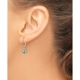 thumbnail image 3 of Sterling Silver Rhodium-Plated Diam. & Peridot Earrings (26 X 7) Made In India qbe10aug, 3 of 5