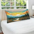 thumbnail image 4 of Sunrise Forest River Mount Plush Pillow Cases Standard Size Ultra Soft Warm Pillowcases with Zipper 20"x26", 4 of 9