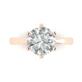 thumbnail image 2 of 3.0 ct round cut clear Zircon 18k rose gold Bridal Wedding Engagement Promise Anniversary Ring for Women size 10.25, 2 of 7