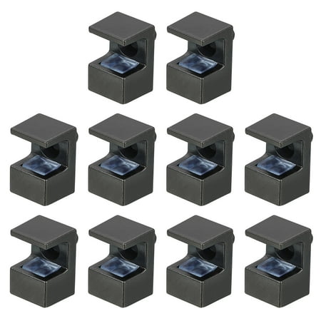 

Uxcell 10 Pack Glass Shelf Brackets Zinc Alloy Glass Clamp for 7mm Black