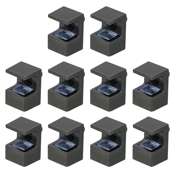 Uxcell 10 Pack Glass Shelf Brackets, Zinc Alloy Glass Clamp for 7mm, Black