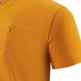 thumbnail image 5 of Summer Men's Seamless Crew Neck T-Shirt Lightweight Breathable Short Sleeve Athletic Tops with Side Zipper Pocket for Gym Workout Running Orange 3XL, 5 of 5
