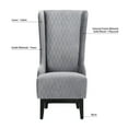 thumbnail image 4 of High Back Armless Chair, Tufted Fabric Accent Chair Retro Throne Chair Wingback Sofa Chair with Birch Wood Legs Bedroom Vanity Makeup Room Sunroom Lounge Living Room Furniture (Gray), 4 of 9
