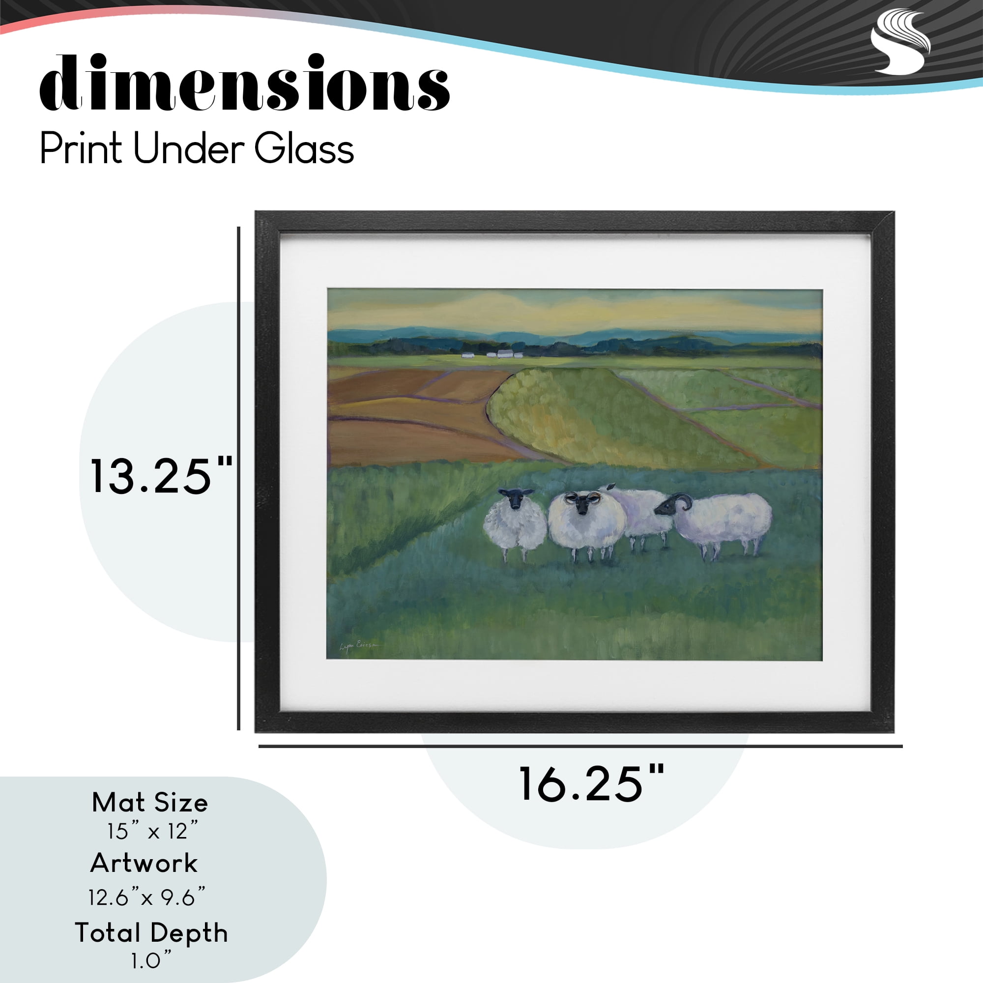Stupell Industries Sheep Herd Meetup Black Framed Print Under Glass, design by Lynn Ericson Fine Art