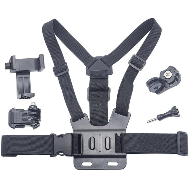 Soporte ajustable para arnés con correa para el pecho para teléfono móvil, negro, Compatible con iPhone, correas para el pecho para teléfono móvil y cámaras