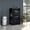 Black, variant on Black Engineered Wood Bar Cart with Shelves / Suitable for Living Area