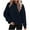 Navy, variant on Kaemgyyd Hoodies for Women Fall Winter Trendy Casual Sweatshirts Loose Solid Color Fleece Lined Long Sleeve Pullover with Pockets