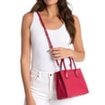 thumbnail image 3 of Michael Kors Women's Mercer Medium Pebbled Leather Crossbody Bag (Dark Raspberry), 3 of 3