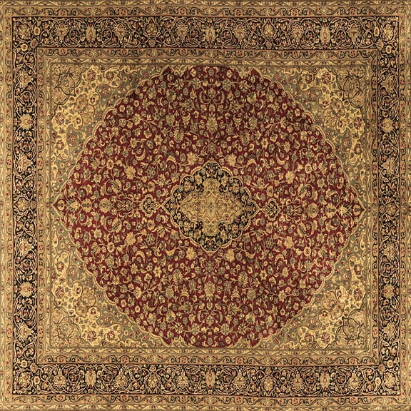 Ahgly Company Indoor Square Persian Brown Traditional Area Rugs, 3' Square