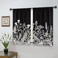 thumbnail image 4 of Black White Floral Kitchen Curtains Pencil Sketch Plants Rod Pocket Farmhouse Botanical Wildflower Leaves Natural Rustic Vintage Bedroom Living Room Treatment Fabric 2 Panels 27.5Wx39H Inch, 4 of 6