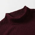 thumbnail image 5 of JUUYY Men's Mock Neck Sweater Ribbed Slim Fit Long Sleeve Turtleneck Pullover Solid Color Winter m Sweater Wine XL, 5 of 6