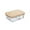 Clear, variant on Premium Wooden Lid Glass Lunch Box – Sealed Rectangular Food Container with Silicone Ring, Microwave Safe, Reusable, Eco-Friendly for Meal Prep and Storage