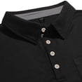 thumbnail image 5 of Garbnen Polo Shirt for Men Lapel Collar Henley Men Short Sleeve Shirt Big and Tall Vacation Summer Work Shirts Men with Pocket, 5 of 7