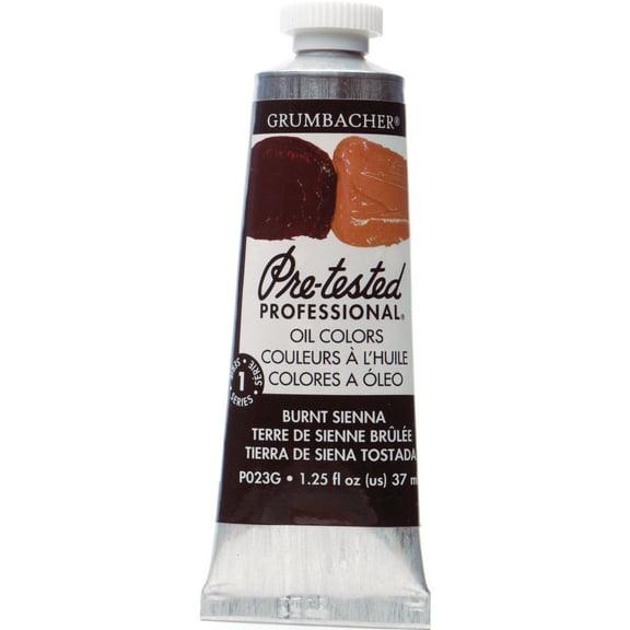 Grumbacher Pre-Tested Oil Color, 37ml Tube, Burnt Sienna