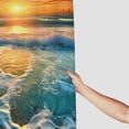 thumbnail image 3 of Orinice Ocean Shower Curtain Sand Beach Waves Sunrise Lanikai Theme Colorful Offshore Pacific Scenry Pattern Waterproof Fabric Bathroom Decor Set Plastic Hooks 12 Pcs Blue 69x72, 3 of 7