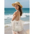thumbnail image 2 of Deago Mesh Beach Tote Bag for Women Shoulder Handbag Causal Hobo Pool Bags for Travel Pool Vacation Cruise Essentials (White), 2 of 9