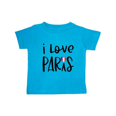 

Inktastic I Love Paris French Flag Heart Gift Baby Boy or Baby Girl T-Shirt
