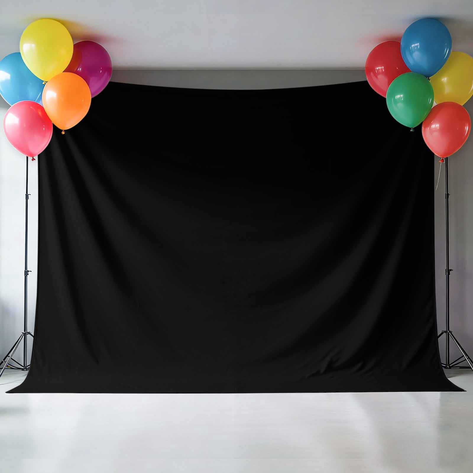 Photo Backdrop 5x7 ft Black Photography Backdrops Curtains Picture Wall Covering Solid Color Photo Booth Drapes for Backdrop Photoshoot Wedding Party Birthday Background Screen