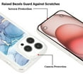 thumbnail image 4 of SaniMore Case for iPhone 13 Pro, Shockproof Ant-fall TPU Backplane Marble Stylish Pattern for Girls Women No-Yellowing Slim Lightweight for iPhone 13 Pro, Blue/Pink, 4 of 11