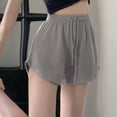 thumbnail image 6 of Wensltd Women Waffle Knit Drawstring Elastic Waist Shorts Casual Loose Fit Shorts For Daily Wear, 6 of 7