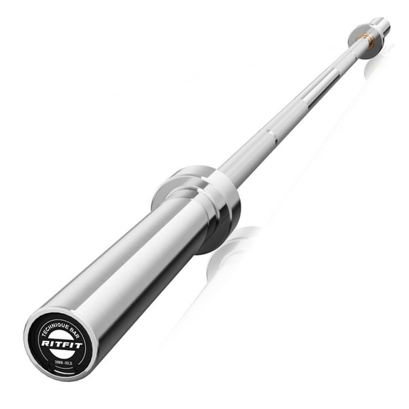 RitFit 6 Ft. Olympic Barbell Bar, General Purpose Weight Bar Suitable for Olympic Lifts and Power Lifts
